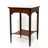 Late 19th/early 20th Century string inlaid mahogany occasional table having a parquetry inlaid