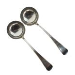 Pair of George III silver Old English pattern sauce ladles, London 1805, 3.2oz approx Condition: