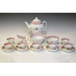 Thomas Rose Coalport part tea service, circa 1800 decorated with pattern 78 and comprising: tea pot,