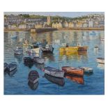 Arthur Orum - Oil on canvas - St Ives Harbour, signed, 60cm x 75cm, framed Condition: