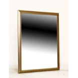 Large modern silvered framed rectangular bevelled wall mirror, overall dimensions 135cm x 103cm