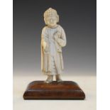 19th Century European carved ivory figure of a standing Buddha Condition: