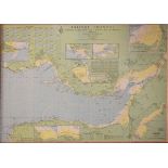 Modern wall map - Bristol Channel, 71cm x 106cm, framed and glazed Condition: