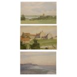 Bill Barby - Pair of small watercolours - Blagdon, 10cm x 15cm, together with a watercolour by the