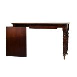 Unusually small Victorian mahogany rectangular topped extending dining table fitted two insertions