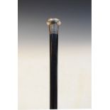 Early 20th Century silver handled ebonised walking stick, hallmarks indistinct Condition: