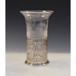 Cut glass vase with pierced silver basket work holder, hallmarked Chester 1910 Condition: