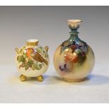 Late 19th Century Royal Worcester globular vase having painted decoration depicting birds amongst
