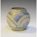 Denby Danesby stoneware vase having stylised foliate decoration in relief Condition: