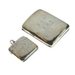 Late 19th Century silver cigarette case, possibly Chester 1882, no assay mark and a late Victorian