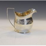 Edwardian silver milk jug of bulbous form, Sheffield 1908, 5.1oz, in original box of MP Levene Lond