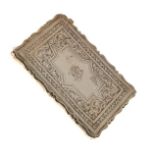 Victorian engraved silver visiting card case, Birmingham 1873, 1.8oz approx Condition: