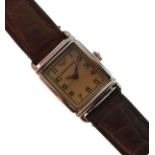 Armani lady's stainless steel cased wristwatch having a leather strap Condition: