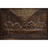 Cast iron panel - The Last Supper, 37cm x 66.5cm Condition: