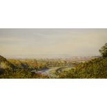 Kenneth Tadd - Watercolour - Avonmouth from The Sea Walls, signed, 31cm x 66cm, framed and glazed