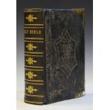 Victorian brass mounted leather bound family Bible Condition: