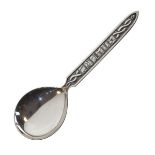 Continental white metal ladle, probably Scandinavian with decorated handle stamped 925 to verso, 4oz
