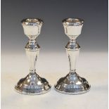 Pair of modern silver table candlesticks, Birmingham 1969 Condition: