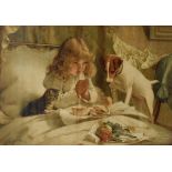 Late 19th century Pears print - Suspense, after Charles Burton Barber, 43.5cm x 62cm , framed and