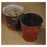 Two vintage galvanised fire buckets Condition: