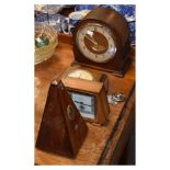 Two mantel clocks, a metronome and a barometer Condition: