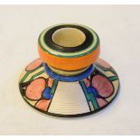 Clarice Cliff Bizarre vesta holder/striker having typical stylised decoration Condition: