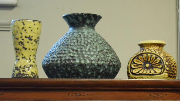 Three 1960's period West German pottery vases, the tallest 19cm Condition: