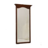 Inlaid mahogany framed bevelled wall mirror Condition: