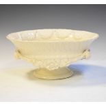 Wedgwood creamware bowl decorated in the Coalport style with floral swags in relief Condition: