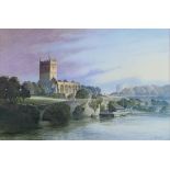 Kenneth Tadd - Watercolour - St Peters, Bristol In Sunlight, signed, 33.5cm x 50.5cm, framed and
