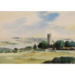 David N. Reed - Watercolour - Blagdon, signed and dated 1979, 30cm x 41cm, framed and glazed
