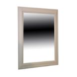 Modern off-white framed rectangular bevelled wall mirror, 98cm wide Condition: