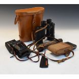 Brass three draw telescope, two pairs of binoculars, two cameras etc Condition: