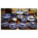 Quantity of various blue and white transfer printed ceramics Condition: