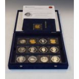 Thirteen limited edition silver proof coins from the Queen Elizabeth II Lifetime Of Service