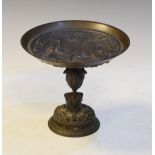19th Century French bronze tazza decorated with classical figures in a landscape Condition: