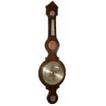 19th Century rosewood cased wheel barometer by Nolcini & Moretti of Merthyr, having painted gilt