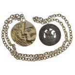 Scottish silver bar brooch of Celtic design with galleon at sail, together with a cast brooch