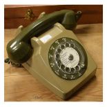 Vintage grey and green plastic dial telephone Condition: