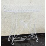 White painted wirework planter Condition: