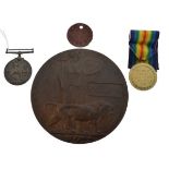 Medals - World War I pair comprising: British War Medal and Victory Medal with related death