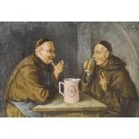 Advertising Interest - The Holt Brewery Co Ltd - A Connoisseur print after R. Frigerio - Two monks