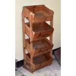 French pine four tier wine rack stamped Yvon Mau de Bordeaux Condition: