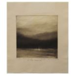 Norman Ackroyd - Signed print - Coniston - Ruskin's House, 18cm x 25cm in oak frame Condition: