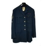 Men's RAF number 1 dress jacket, size 33 by Compton, Sons & Webb Ltd with assorted badges to arms