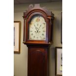 19th Century mahogany longcase clock by John Symonds of Reepham (Norfolk), the hood with fretwork