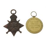 Medals - Two World War I medals comprising: 1914-15 Star awarded to M2-077638 Private S.Thompson