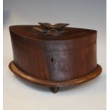 World War I Interest/Trench Art - Mahogany and oak jewellery box, the hinged cover surmounted with