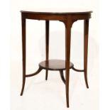 Early 20th Century inlaid mahogany circular occasional table with under shelf Condition: