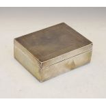 George VI silver rectangular box, the hinged cover with engine turned decoration, Birmingham 1926,